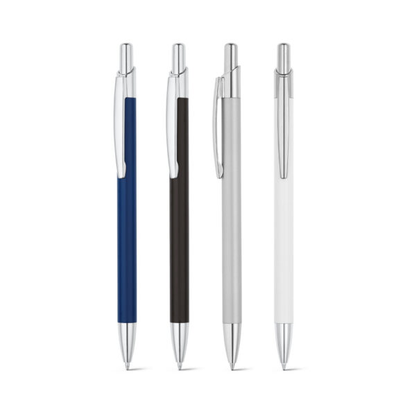 caneta aluminio com clipe de metal cores disponiveis